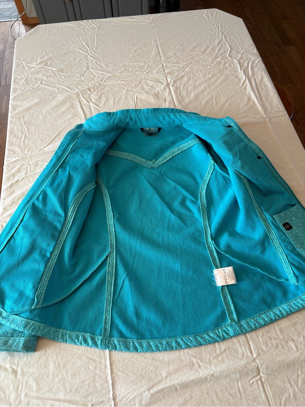 Women’s Turquoise Patterned Softshell Roper Jacket - Picture 6 of 6